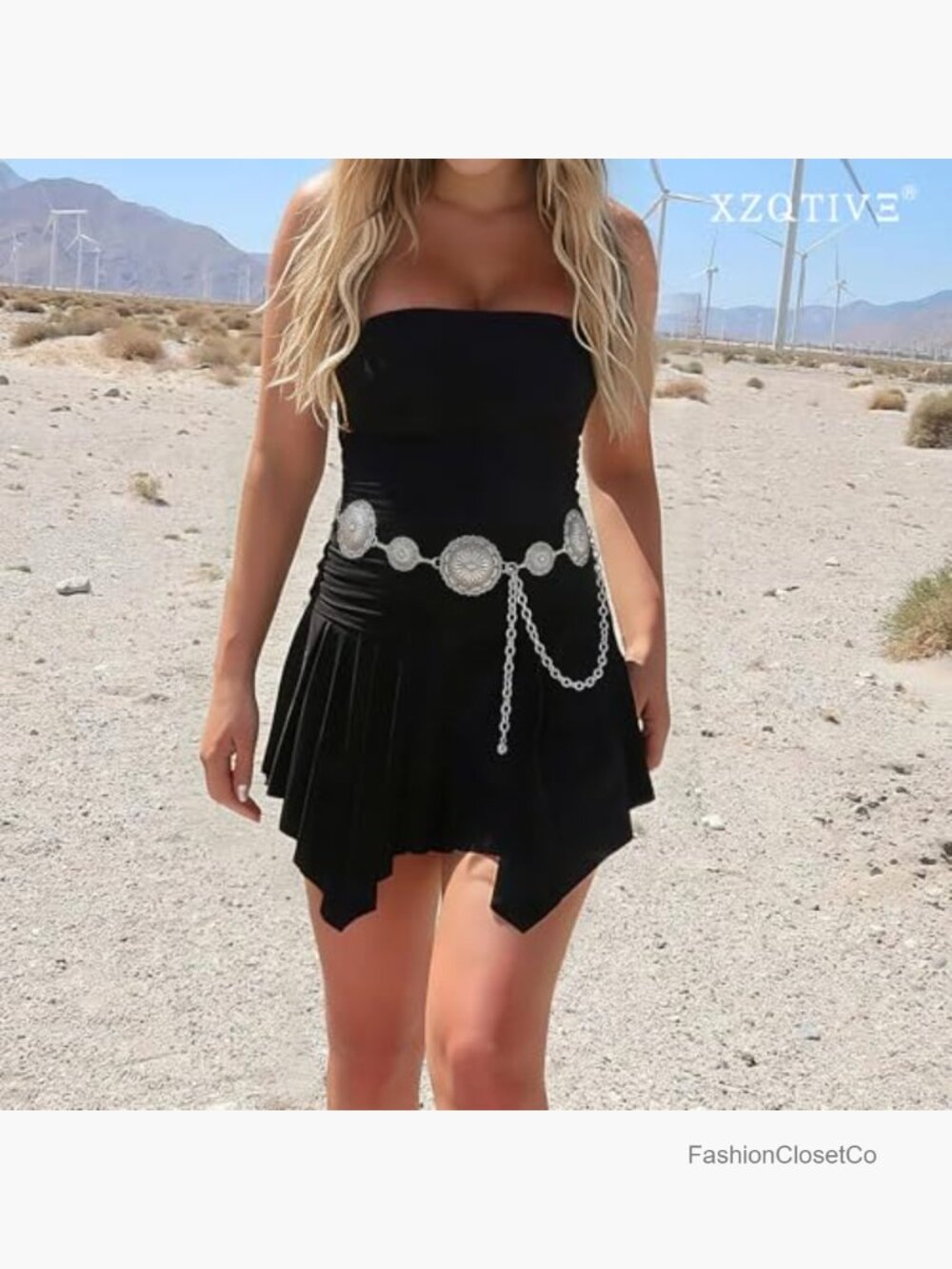Western Concho Chain Belt for Women Cowgirl Country Rodeo Turquoise Belt - Picture 3 of 7